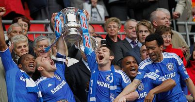 Drogba: Celebrates his goal at Wembley